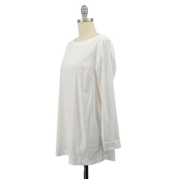 NWT J. Jill Boatneck Solid White Cotton Long Sleeve Tunic Top S - Picture 3 of 5